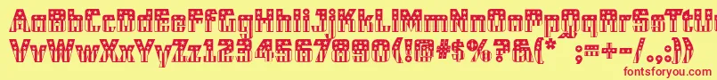 Cfb1AmericanPatriotSolid2Normal Font – Red Fonts on Yellow Background