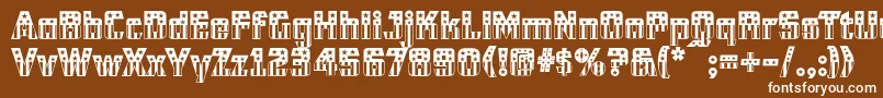 Cfb1AmericanPatriotSolid2Normal Font – White Fonts on Brown Background