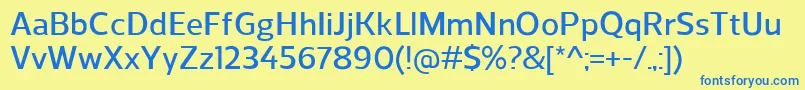 ReganDemibold Font – Blue Fonts on Yellow Background