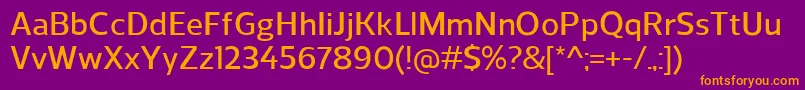ReganDemibold Font – Orange Fonts on Purple Background