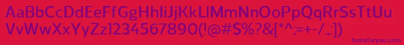 ReganDemibold-Schriftart – Violette Schriften auf rotem Hintergrund
