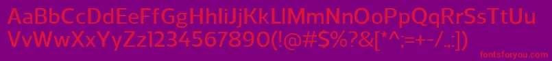 ReganDemibold Font – Red Fonts on Purple Background