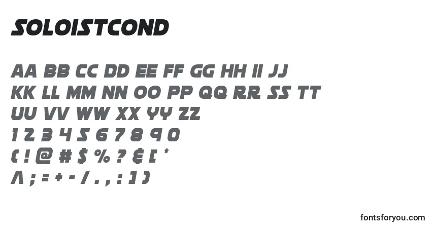 A fonte Soloistcond – alfabeto, números, caracteres especiais
