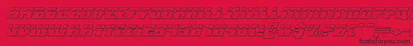 Fonte Micronianla3Di – fontes pretas em um fundo vermelho