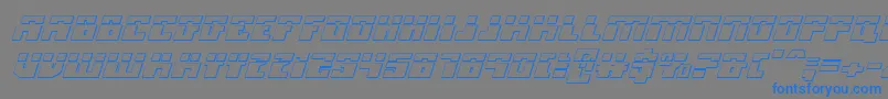 フォントMicronianla3Di – 灰色の背景に青い文字