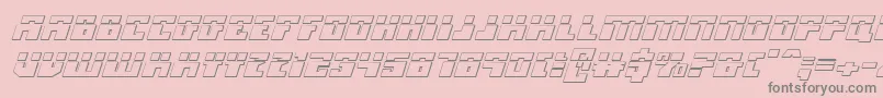 フォントMicronianla3Di – ピンクの背景に灰色の文字