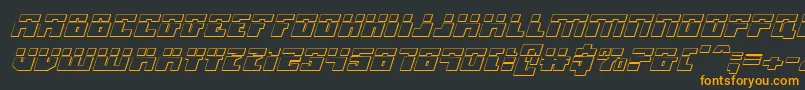 フォントMicronianla3Di – 黒い背景にオレンジの文字