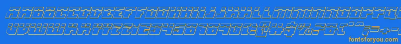 Micronianla3Di Font – Orange Fonts on Blue Background