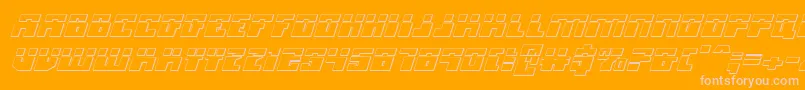 Micronianla3Di-Schriftart – Rosa Schriften auf orangefarbenem Hintergrund