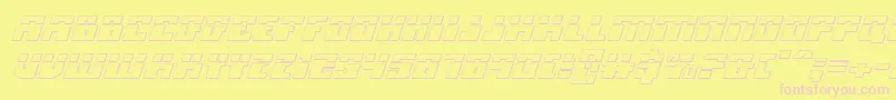 Micronianla3Di Font – Pink Fonts on Yellow Background