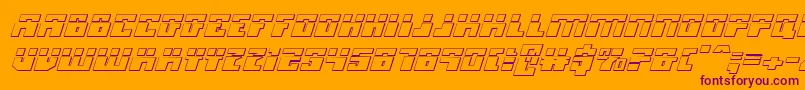 Micronianla3Di Font – Purple Fonts on Orange Background