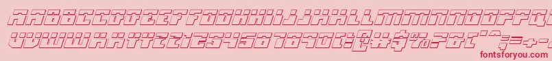 Fonte Micronianla3Di – fontes vermelhas em um fundo rosa