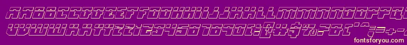 Micronianla3Di Font – Yellow Fonts on Purple Background