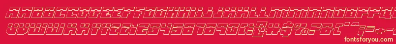 Micronianla3Di Font – Yellow Fonts on Red Background