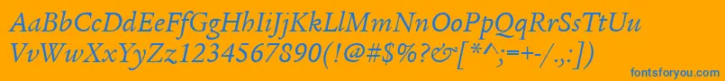ItcLegacySerifLtBookItalic Font – Blue Fonts on Orange Background