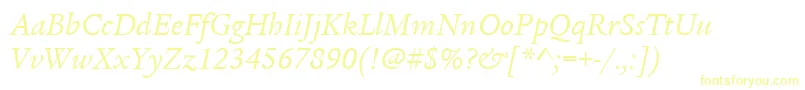 フォントItcLegacySerifLtBookItalic – 黄色のフォント