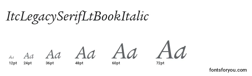 Размеры шрифта ItcLegacySerifLtBookItalic
