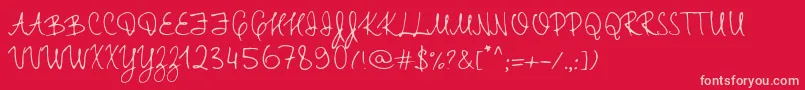 TtRabbitsElfDemo Font – Pink Fonts on Red Background