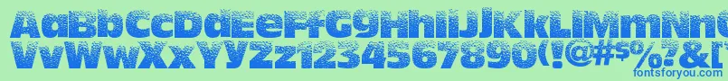 Hotsweat-fontti – siniset fontit vihreällä taustalla