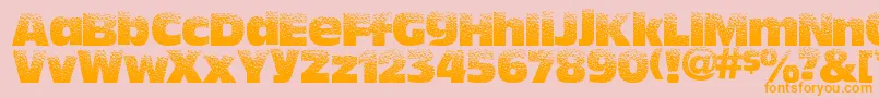 フォントHotsweat – オレンジの文字がピンクの背景にあります。