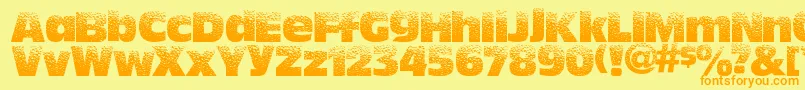 フォントHotsweat – オレンジの文字が黄色の背景にあります。