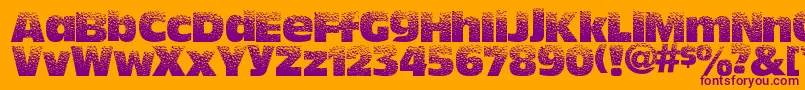 Hotsweat-Schriftart – Violette Schriften auf orangefarbenem Hintergrund