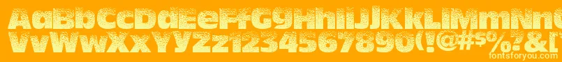 フォントHotsweat – オレンジの背景に黄色の文字