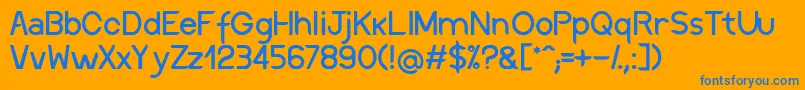 DiscreetRegular Font – Blue Fonts on Orange Background