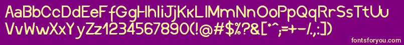 DiscreetRegular-Schriftart – Gelbe Schriften auf violettem Hintergrund