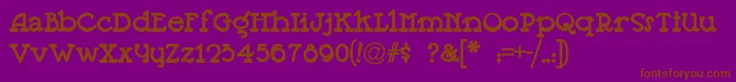 Jeepers-fontti – ruskeat fontit violetilla taustalla
