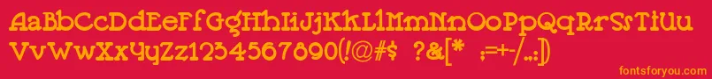Jeepers Font – Orange Fonts on Red Background