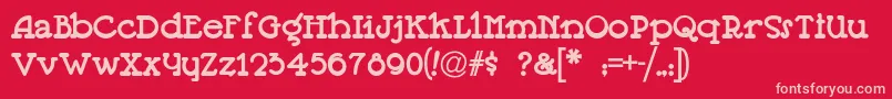 Jeepers Font – Pink Fonts on Red Background