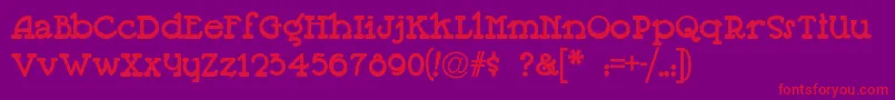 Jeepers Font – Red Fonts on Purple Background