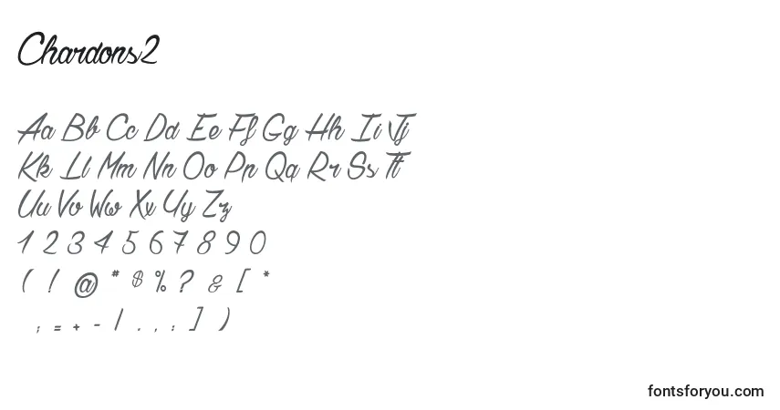 Chardons2-fontti – aakkoset, numerot, erikoismerkit
