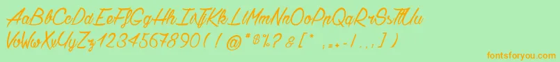 Chardons2 Font – Orange Fonts on Green Background