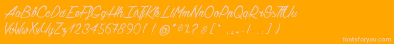 Chardons2-Schriftart – Rosa Schriften auf orangefarbenem Hintergrund