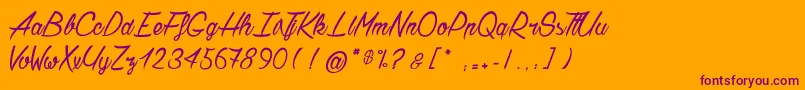 Chardons2 Font – Purple Fonts on Orange Background