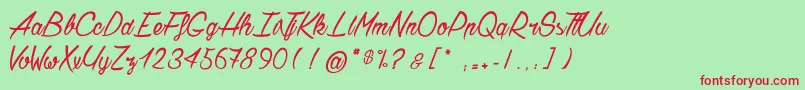 Chardons2 Font – Red Fonts on Green Background