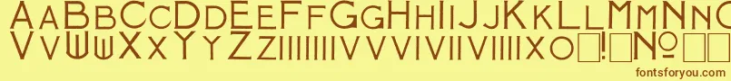 MosaicS-fontti – ruskeat fontit keltaisella taustalla