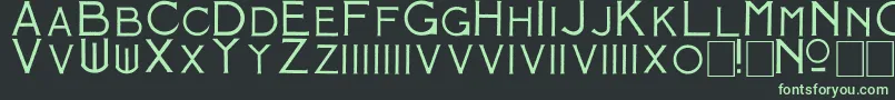 MosaicS-fontti – vihreät fontit mustalla taustalla