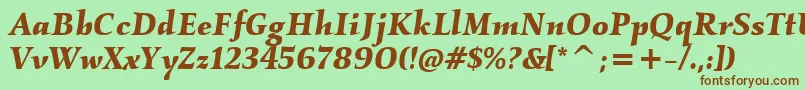 KallosItcBoldItalic Font – Brown Fonts on Green Background