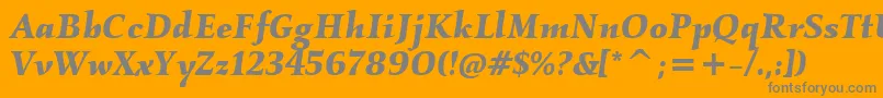 KallosItcBoldItalic Font – Gray Fonts on Orange Background