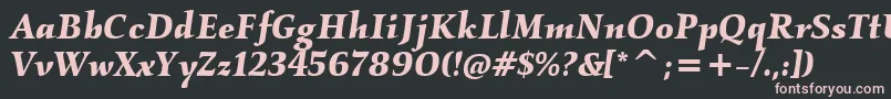 KallosItcBoldItalic Font – Pink Fonts on Black Background