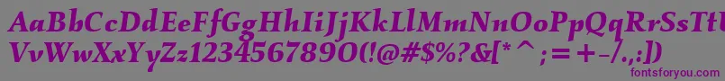 KallosItcBoldItalic Font – Purple Fonts on Gray Background