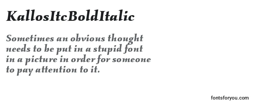 KallosItcBoldItalic Font