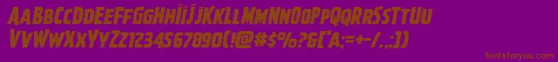 Ghoulishintentexpandital Font – Brown Fonts on Purple Background