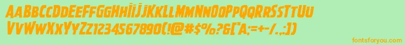 Ghoulishintentexpandital Font – Orange Fonts on Green Background