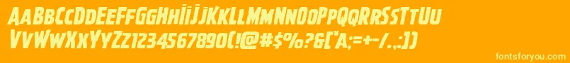 Ghoulishintentexpandital Font – Yellow Fonts on Orange Background