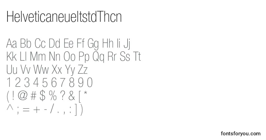 Шрифт HelveticaneueltstdThcn – алфавит, цифры, специальные символы