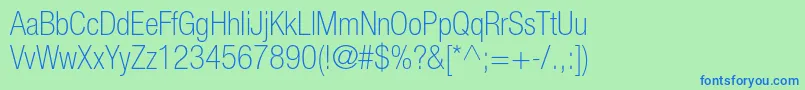 HelveticaneueltstdThcn Font – Blue Fonts on Green Background